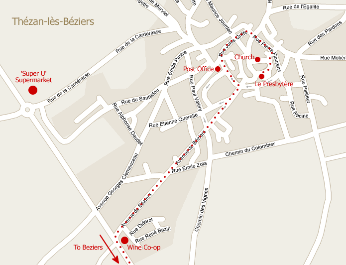 Map of Thézan Lès Béziers